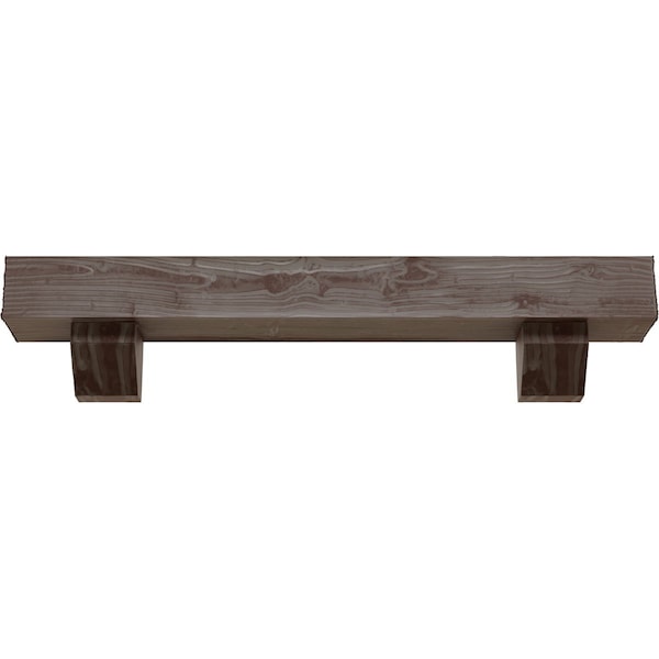 Kit W/ Ashford Corbels, Aged Pecan, 6H  X 8D X 72W Sandblasted Faux Wood Fireplace ManteL